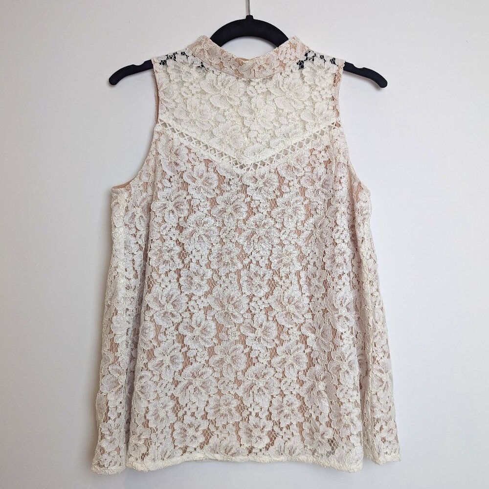 fab'rik Lined Lace Sleeveless Blouse - Size S